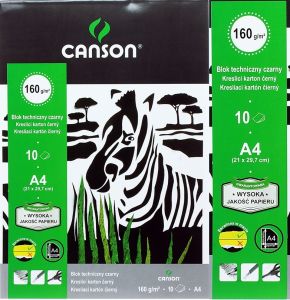 CANSON blok techniczny czarny 160g A4 10arkuszy-horz1